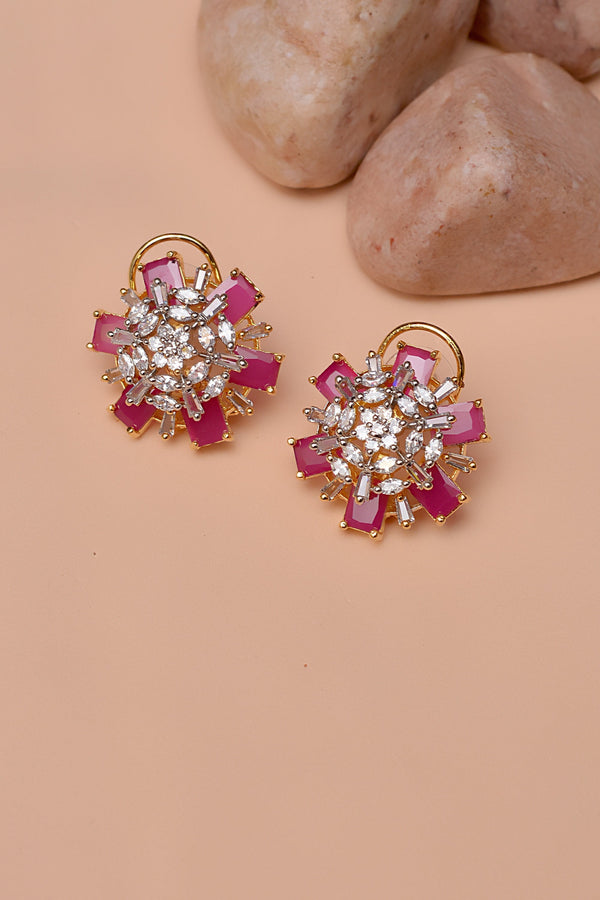 Anzay Jewellery - Party Wear Red Earrings