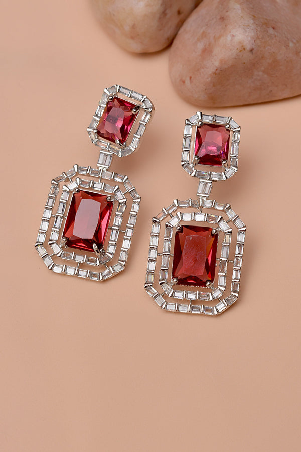 Anzay Jewellery - Party Wear Red Earrings