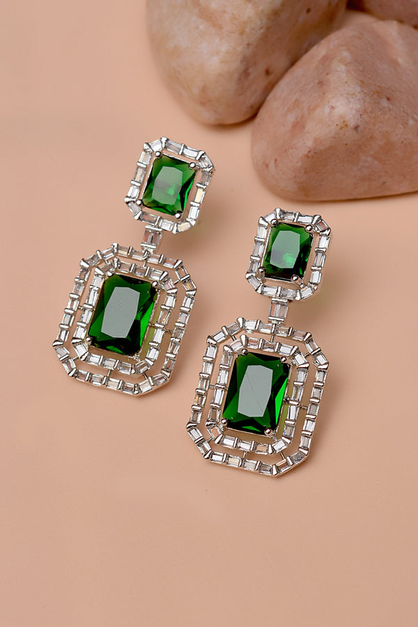 Anzay Jewellery - Party Wear Green Earrings