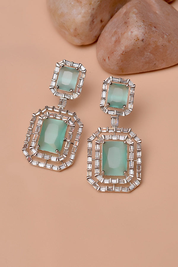 Anzay Jewellery - Party Wear Green Earrings