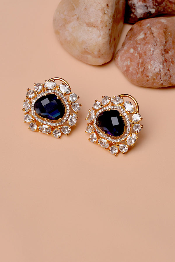Anzay Jewellery - Party Wear Blue Earrings