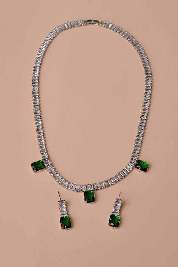 Anzay Jewellery - Party Wear Green Party Set