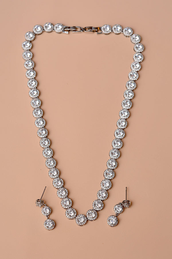 Anzay Jewellery - Party Wear Silver Party Set