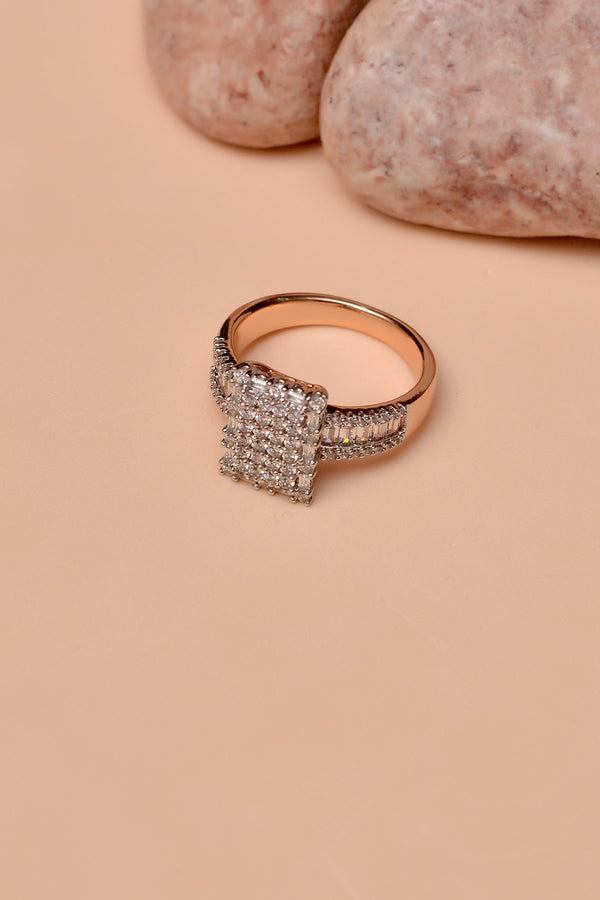 Anzay Jewellery - Size 7 Party Wear Dual Tone Ring