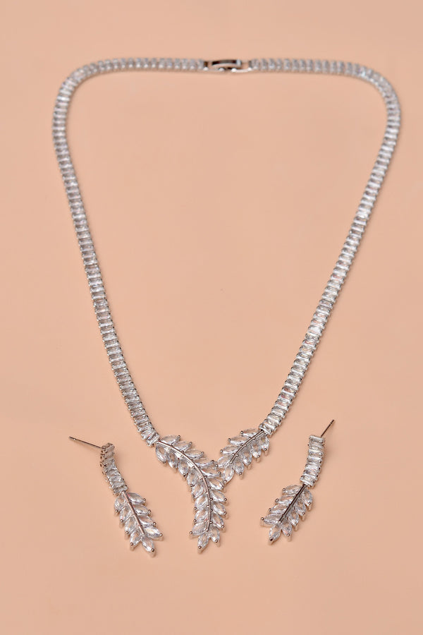 Anzay Jewellery - Party Wear Silver Party Set