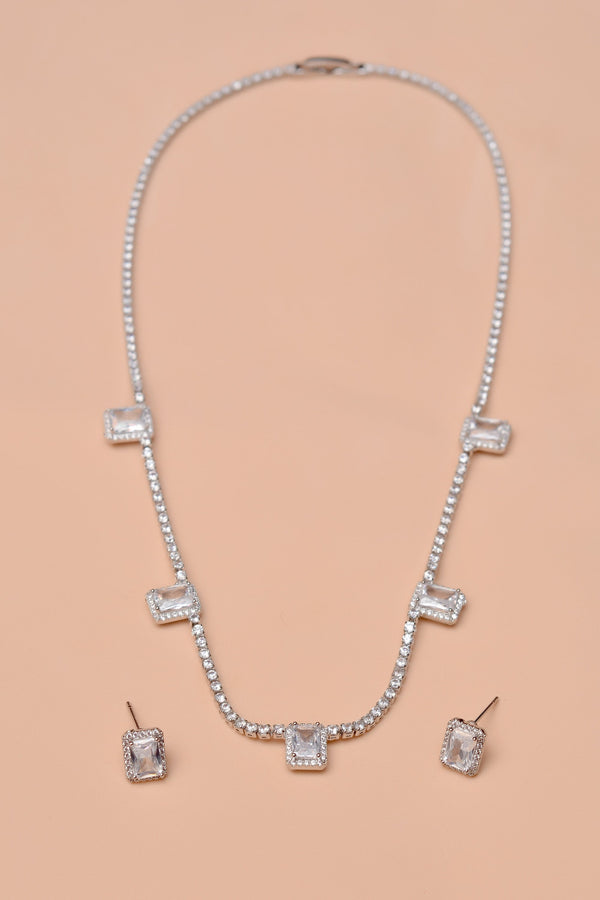 Anzay Jewellery - Party Wear Silver Party Set