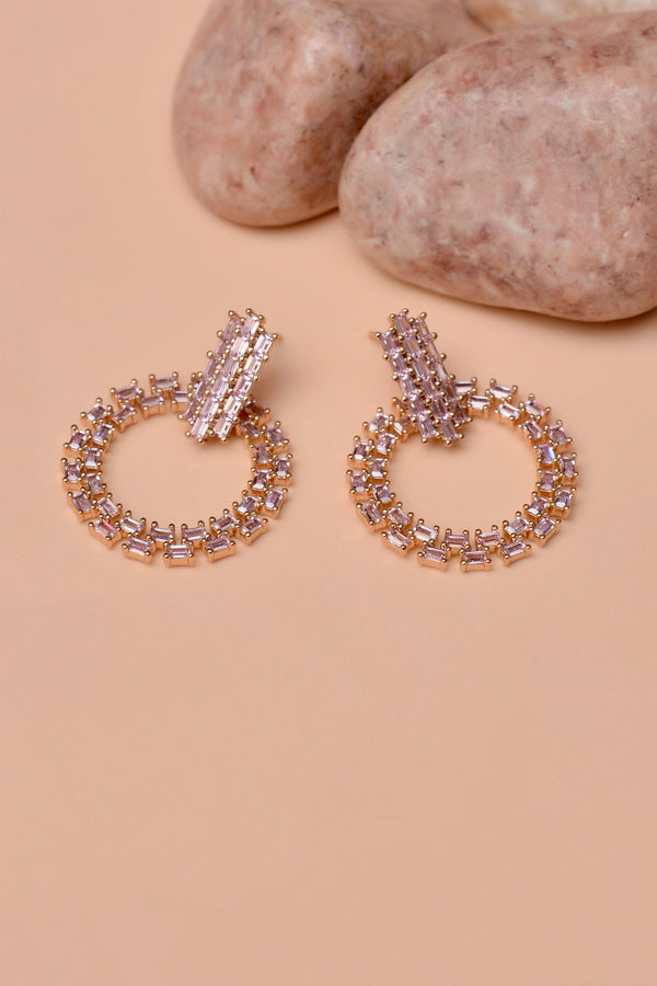 Anzay Jewellery - Party Wear Pink Earrings