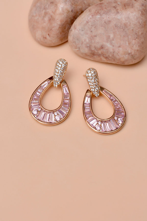 Anzay Jewellery - Party Wear Pink Earrings