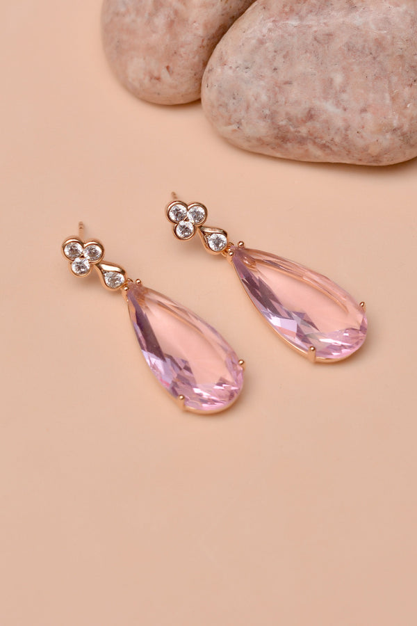 Anzay Jewellery - Party Wear Pink Earrings