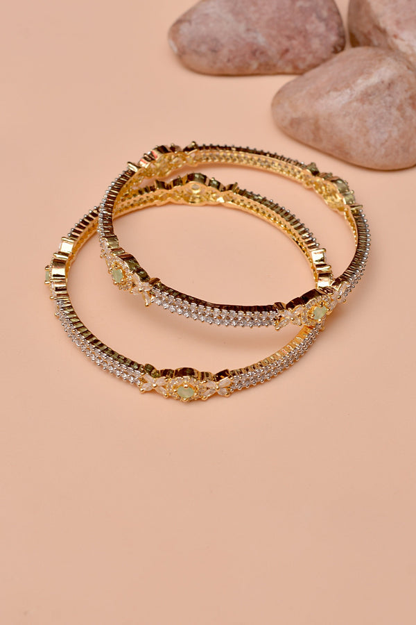 Anzay Jewellery - Size 2-6 Party Wear Green Bangles