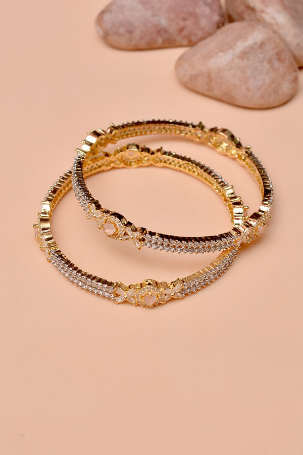 Anzay Jewellery - Size 2-10 Party Wear Pink Bangles