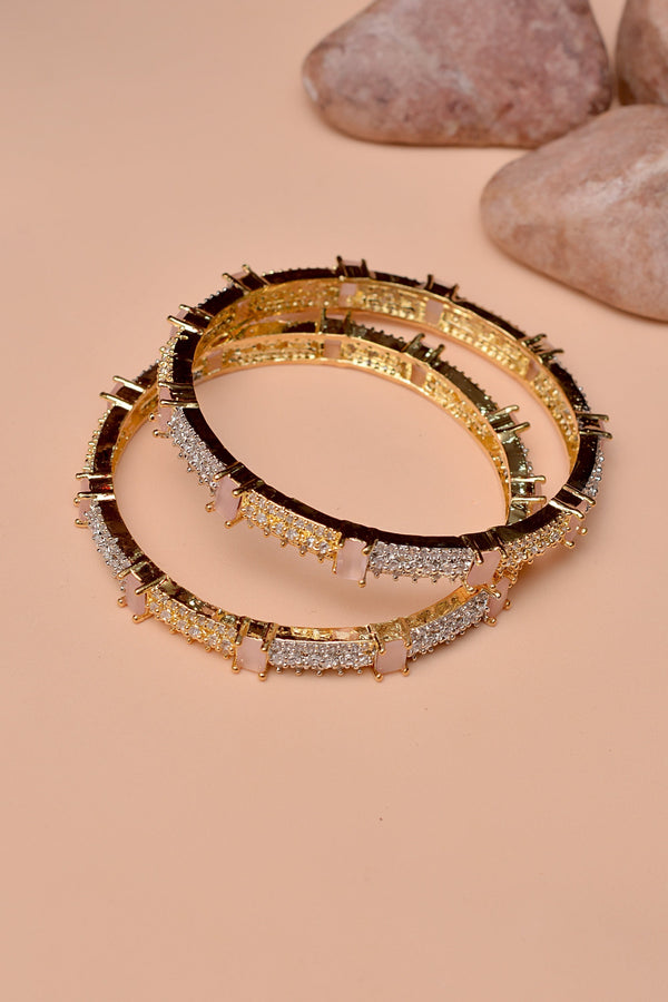 Anzay Jewellery - Size 2-4 Party Wear Pink Bangles