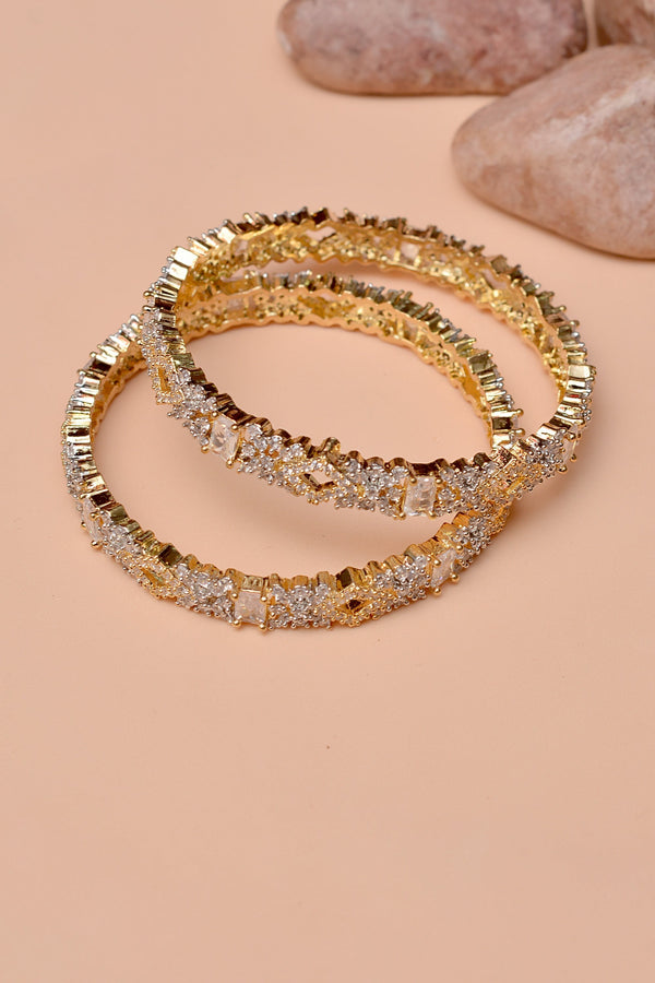 Anzay Jewellery - Size 2-8 Party Wear Golden Bangles