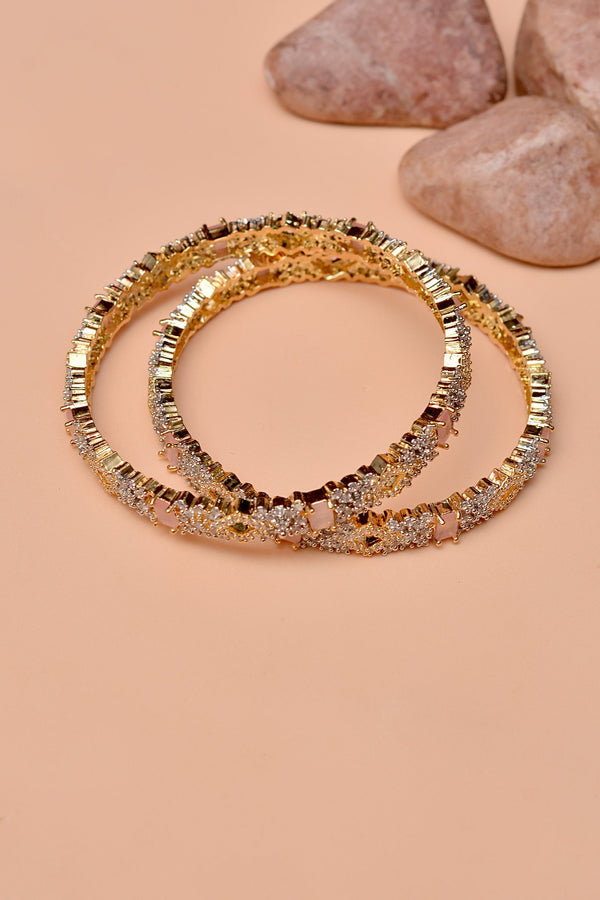 Anzay Jewellery - Size 2-6 Party Wear Pink Bangles