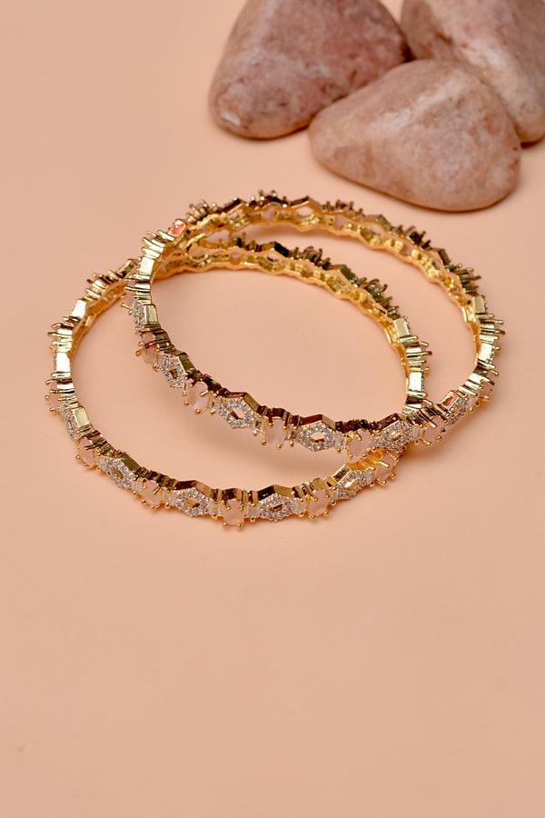 Anzay Jewellery - Size 2-8 Party Wear Pink Bangles