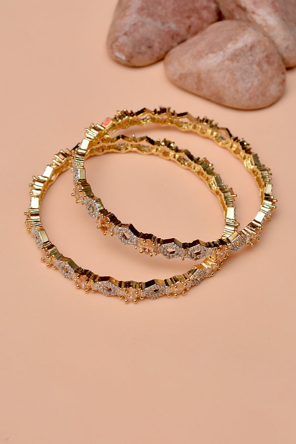 Anzay Jewellery - Size 2-4 Party Wear Champagne Bangles