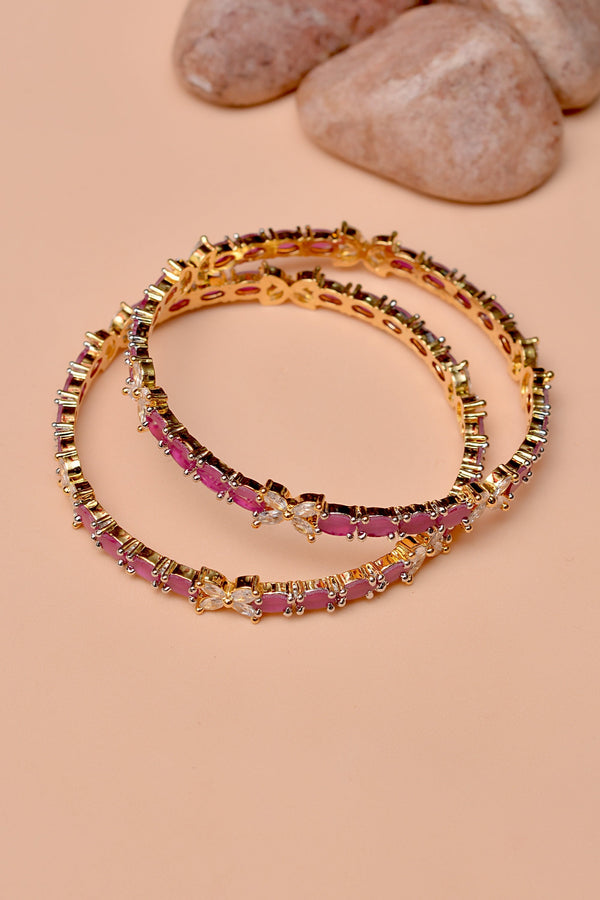Anzay Jewellery - Size 2-4 Party Wear Red Bangles