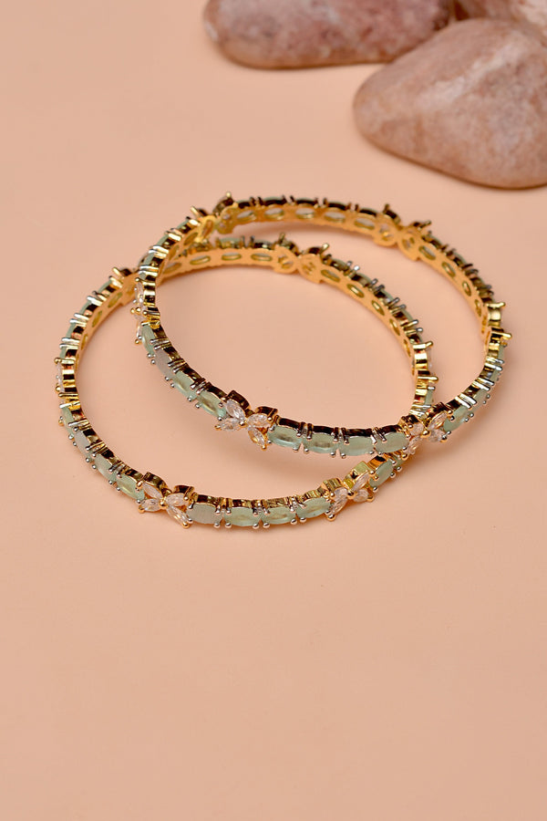 Anzay Jewellery - Size 2-6 Party Wear Green Bangles
