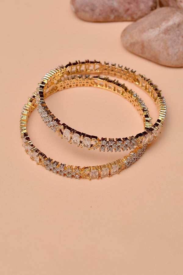 Anzay Jewellery - Size 2-6 Party Wear Golden Bangles