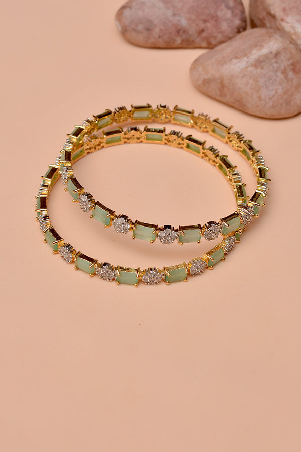 Anzay Jewellery - Size 2-8 Party Wear Green Bangles