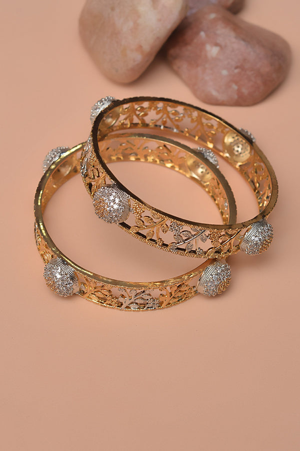 Anzay Jewellery - Size 2-6 Party Wear Golden Bangles
