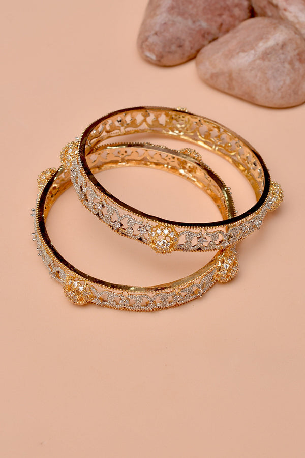 Anzay Jewellery - Size 2-4 Party Wear Golden Bangles