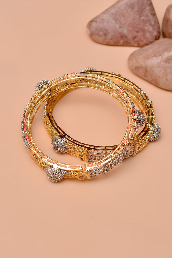 Anzay Jewellery - Size 2-10 Party Wear Golden Bangles