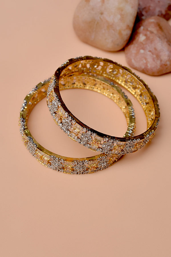 Anzay Jewellery - Size 2-8 Party Wear Golden Bangles