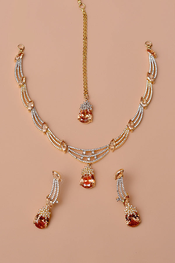 Anzay Jewellery - Party Wear Champagne Party Set