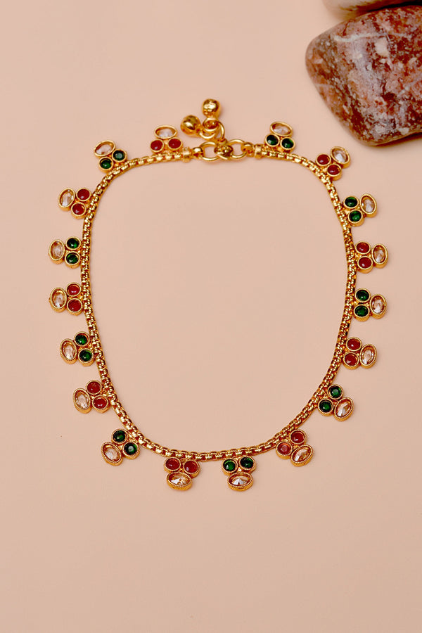 Anzay Jewellery - Party Wear Multicolor Anklet