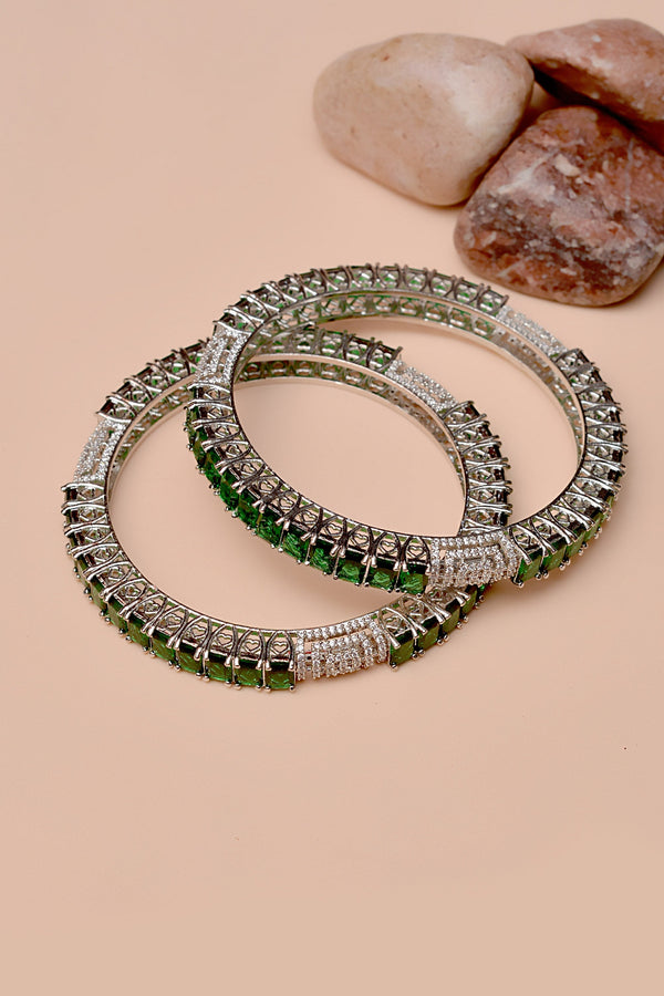 Anzay Jewellery - Size 2-8 Party Wear Green Bangles