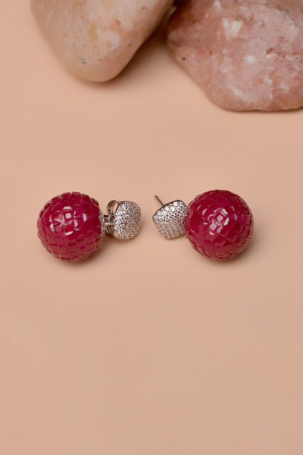 Anzay Jewellery - Party Wear Red Earrings