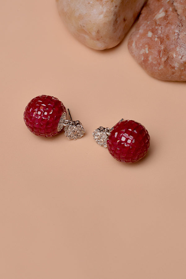 Anzay Jewellery - Party Wear Red Earrings