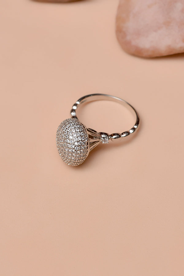 Anzay Jewellery - Size 7 Party Wear Silver Ring