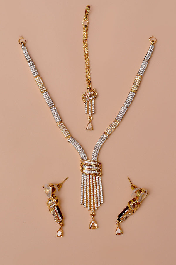 Anzay Jewellery - Party Wear Champagne Party Set