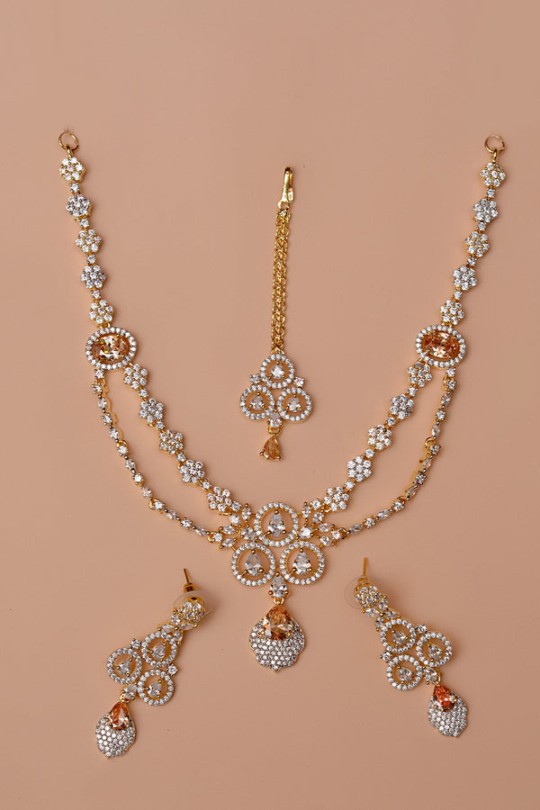 Anzay Jewellery - Party Wear Champagne Party Set