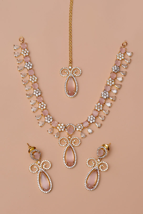 Anzay Jewellery - Party Wear Pink Party Set