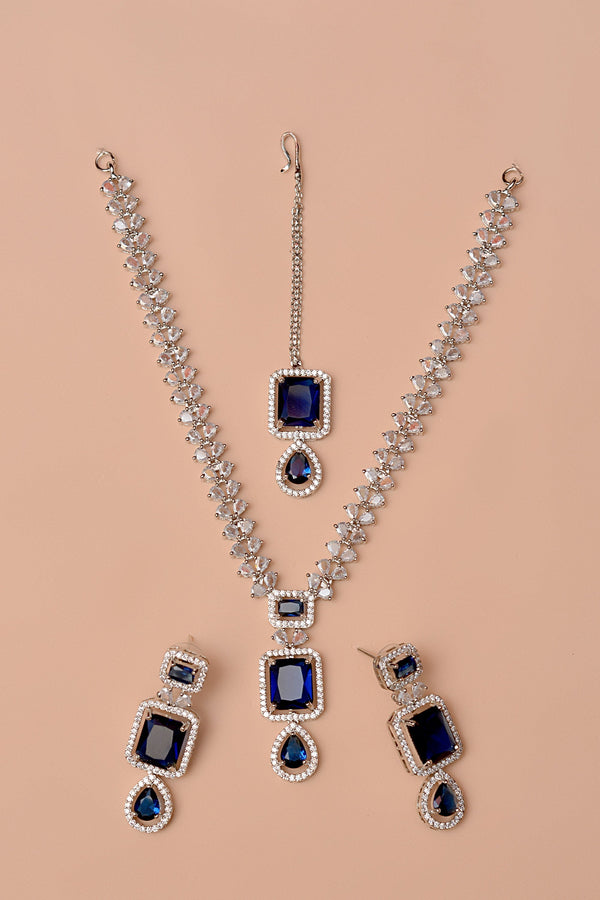 Anzay Jewellery - Party Wear Blue Party Set