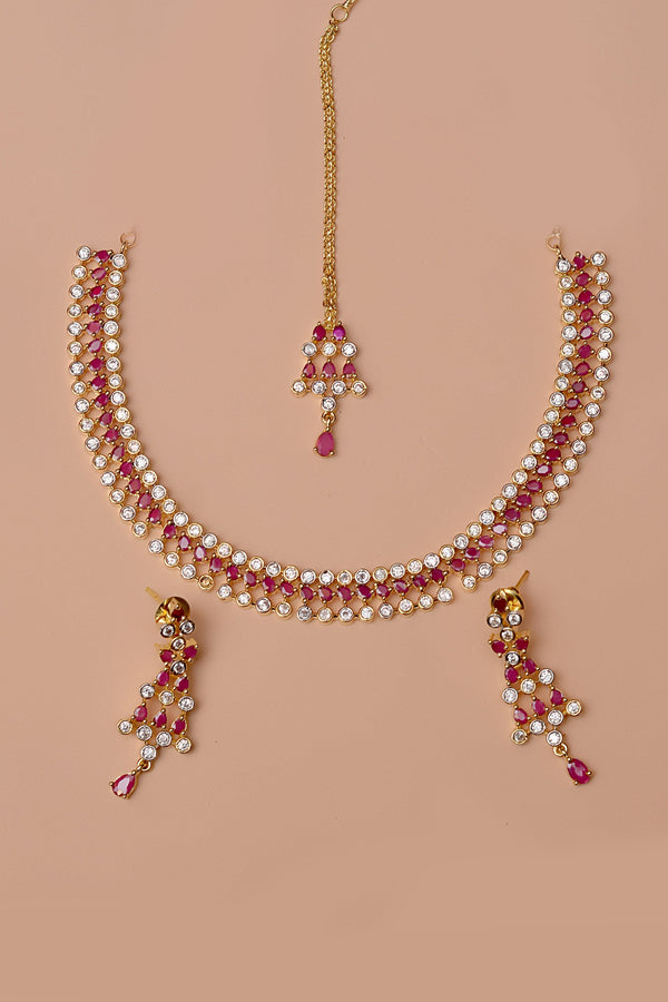 Anzay Jewellery - Party Wear Red Party Set