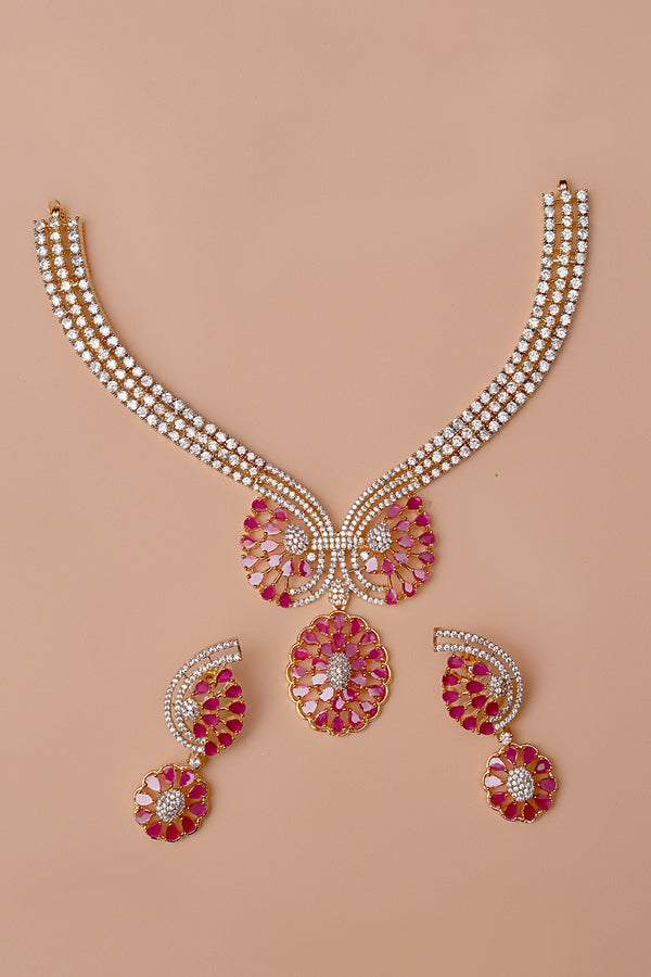 Anzay Jewellery - Party Wear Red Party Set