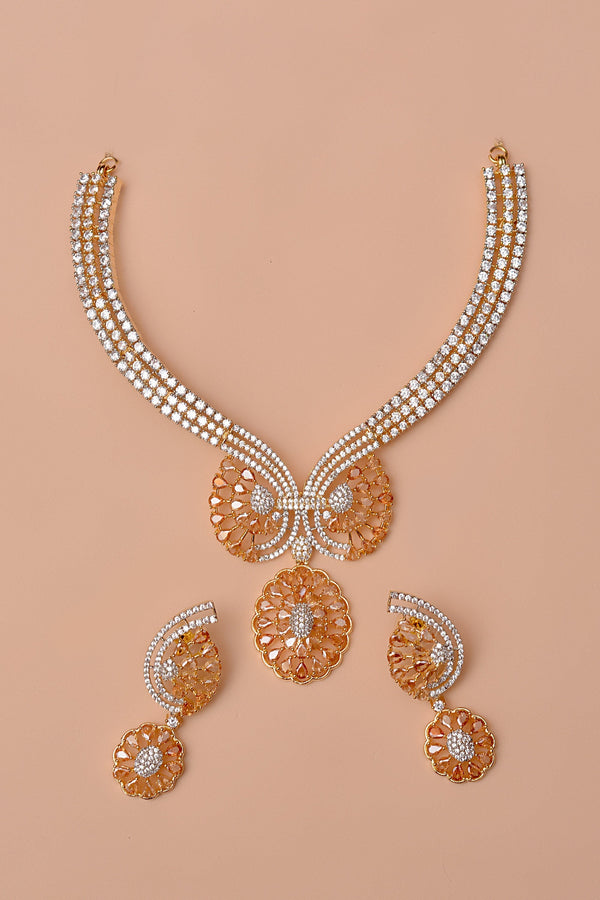 Anzay Jewellery - Party Wear Champagne Party Set