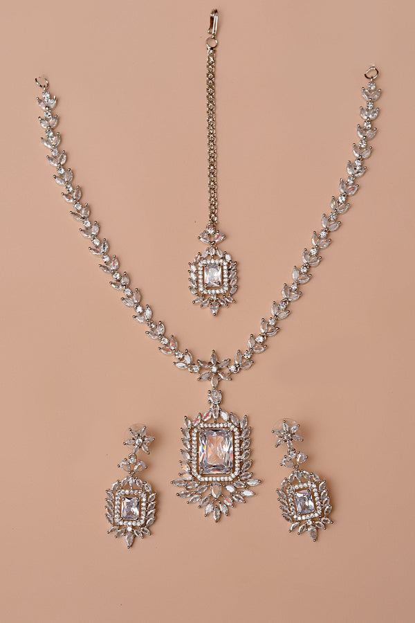 Anzay Jewellery - Party Wear Silver Party Set