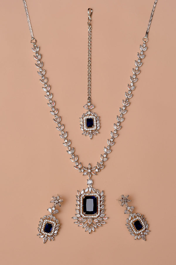 Anzay Jewellery - Party Wear Blue Party Set