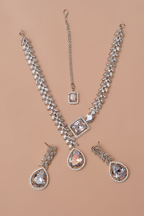 Anzay Jewellery - Party Wear Silver Party Set