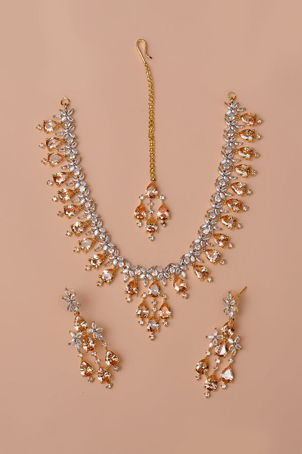 Anzay Jewellery - Party Wear Champagne Party Set