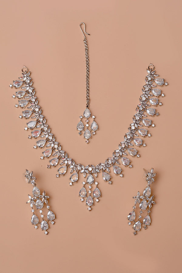 Anzay Jewellery - Party Wear Silver Party Set