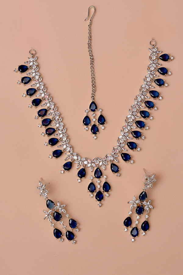 Anzay Jewellery - Party Wear Blue Party Set