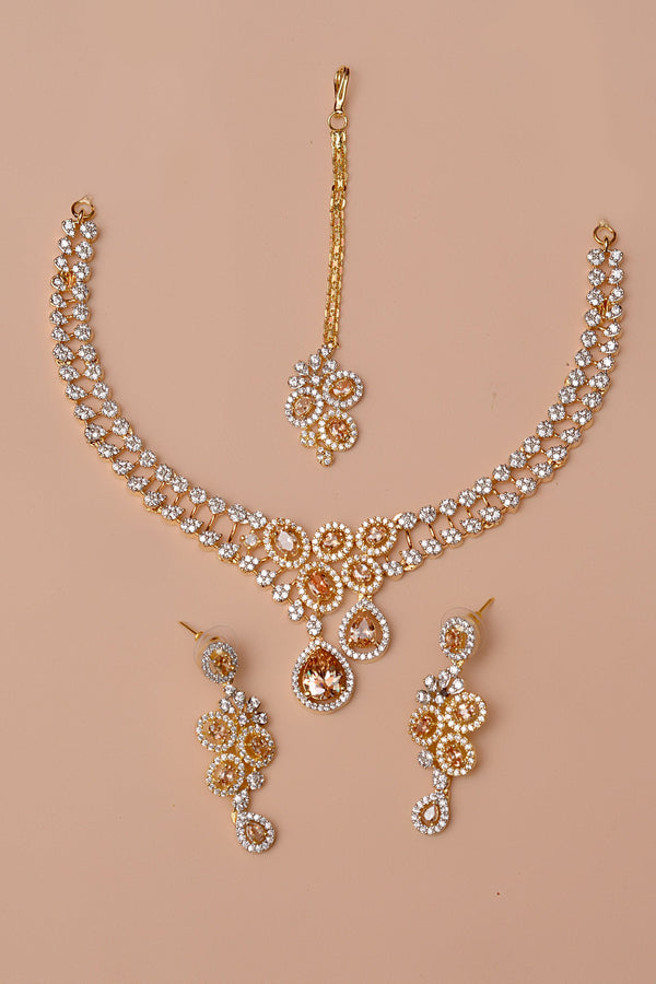 Anzay Jewellery - Party Wear Champagne Party Set