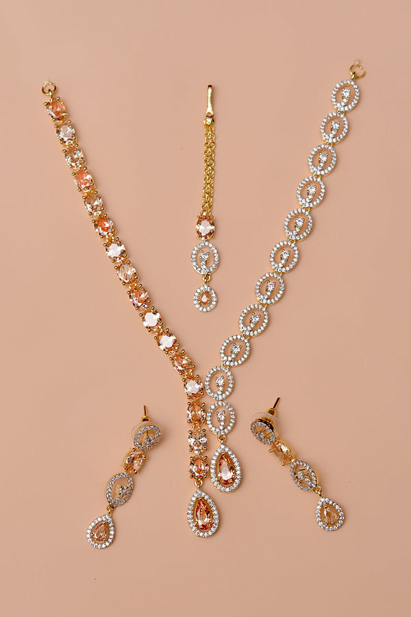 Anzay Jewellery - Party Wear Champagne Party Set