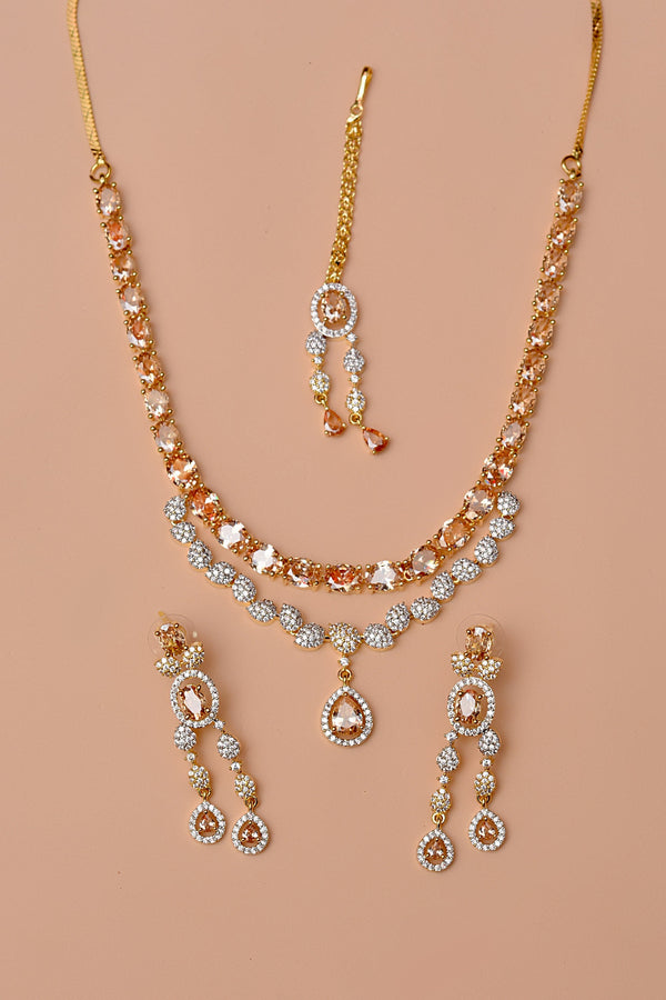 Anzay Jewellery - Party Wear Champagne Party Set